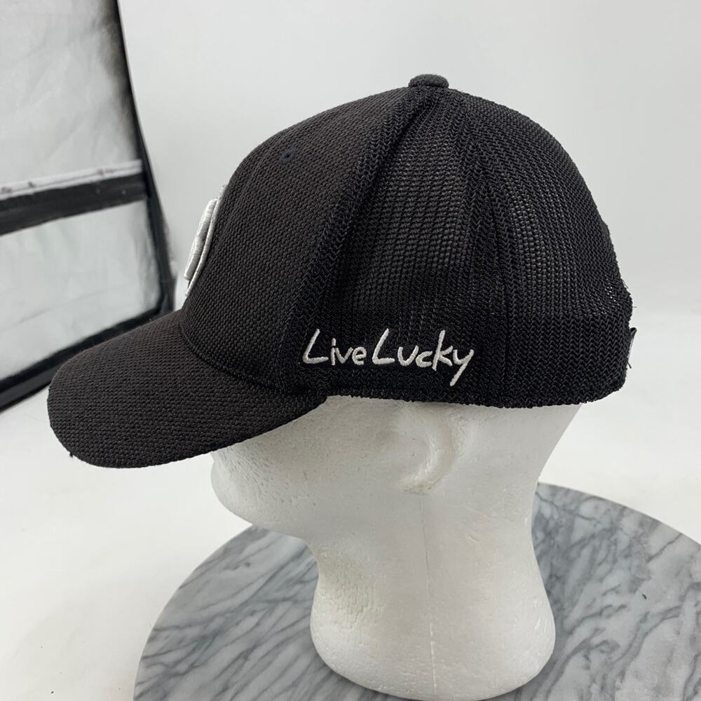Black Clover Hat Mens Snapback Black Flexfit Tech 110 Mesh Back Biltmore Logo - Picture 4 of 13
